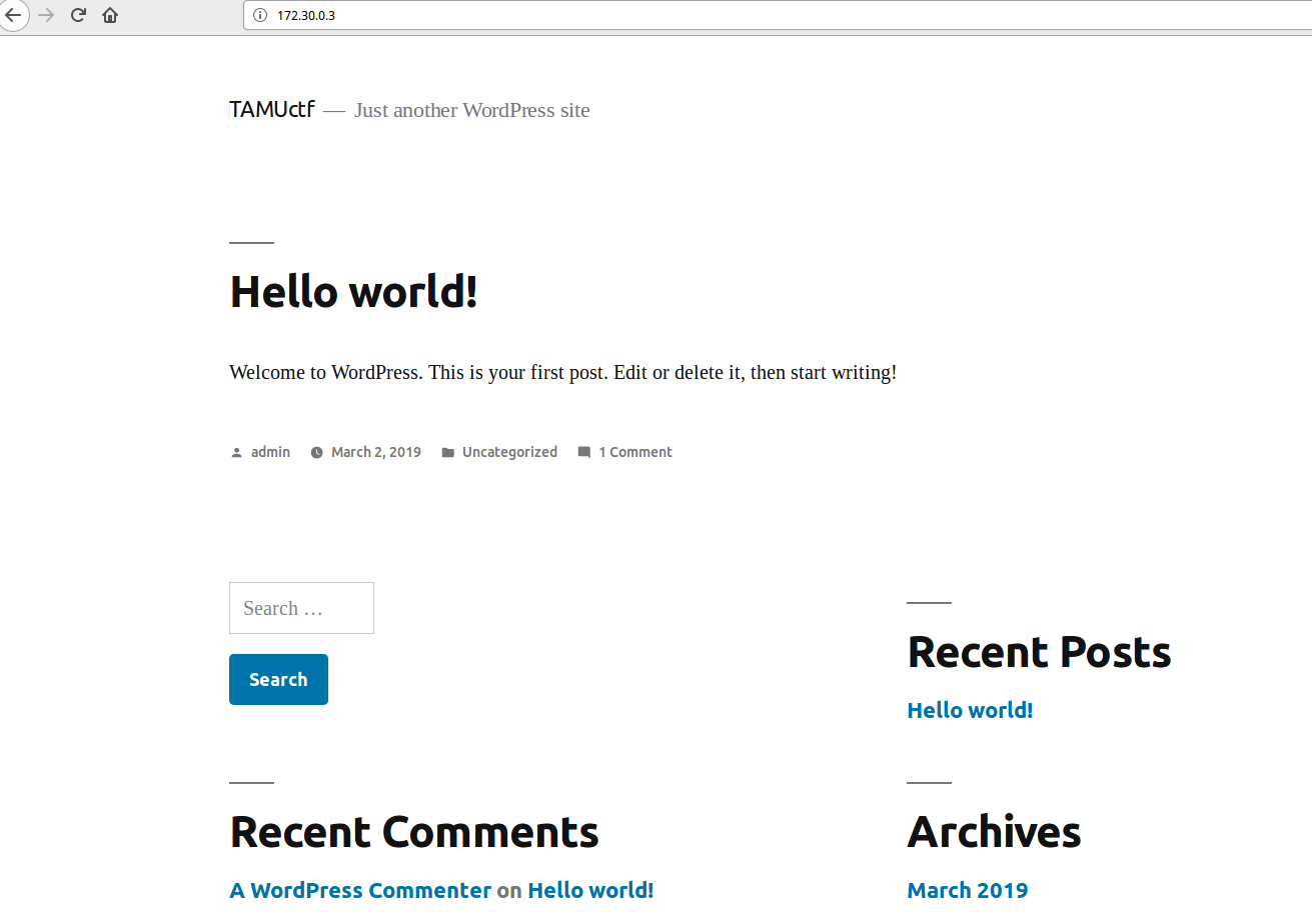 Wordpress Home Page
